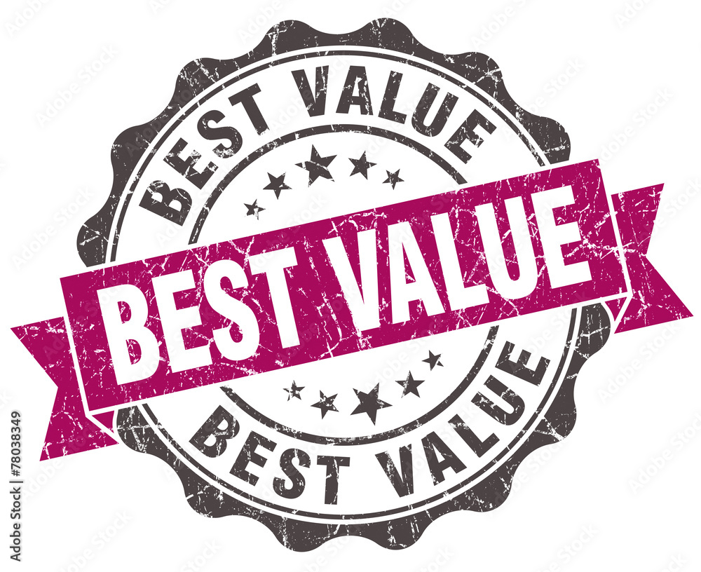 best value grunge violet seal isolated on white