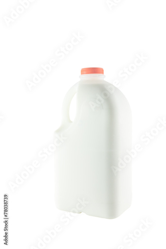 Fresh milk bottle isolated on white background