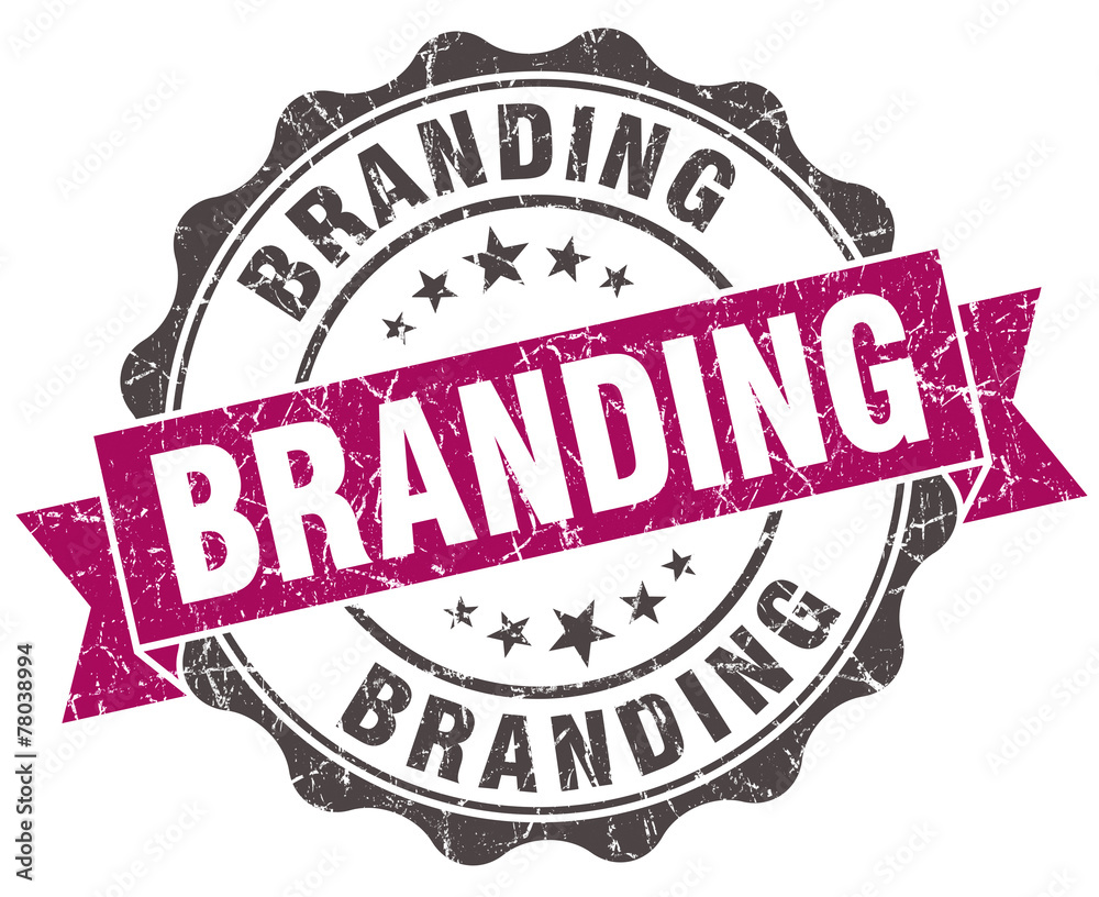 Obraz premium branding grunge violet seal isolated on white