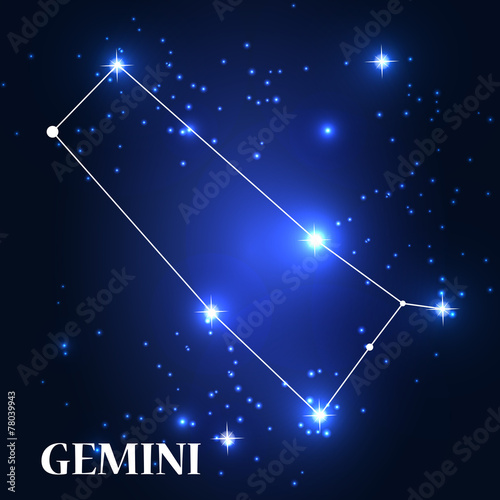Symbol: Gemini Zodiac Sign. Vector Illustration.