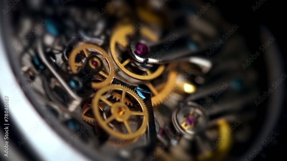 Watch mechanism close up