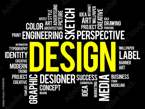DESIGN word cloud, creative business concept