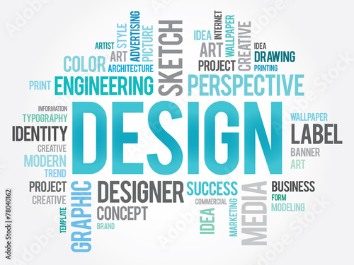 DESIGN word cloud, creative business concept