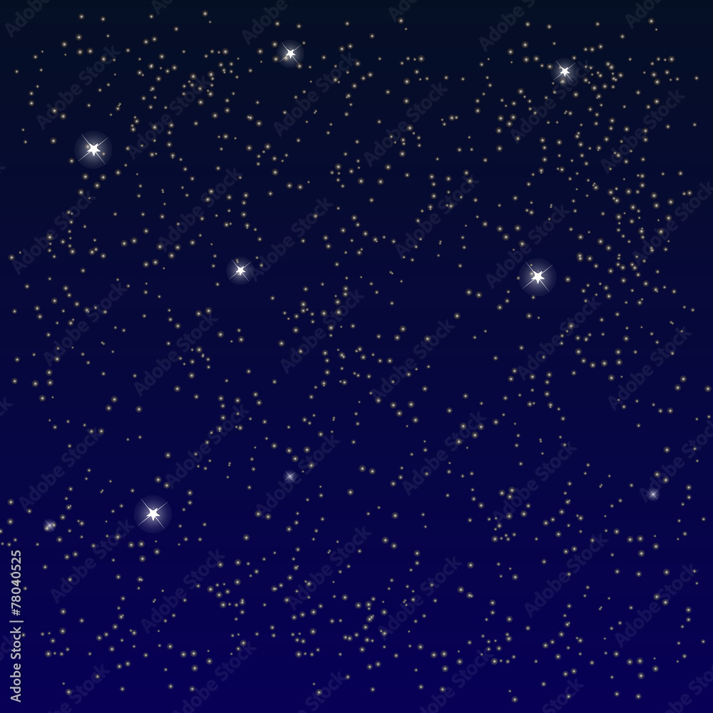 Obraz premium Space. Starry Sky with the Moon. Vector Illustration.