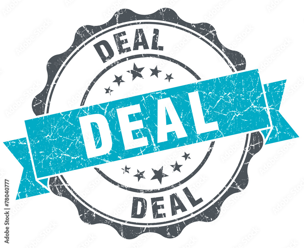 Obraz premium deal vintage turquoise seal isolated on white