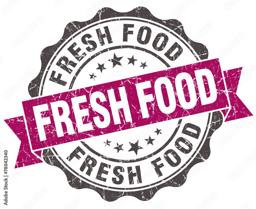 fresh food grunge violet seal isolated on white fresh food grunge violet seal isolated on white