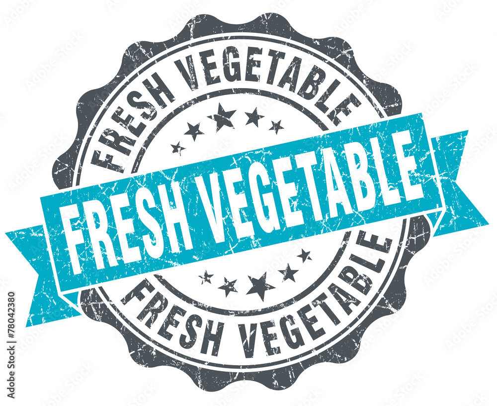 Obraz premium fresh vegetable vintage turquoise seal isolated on white