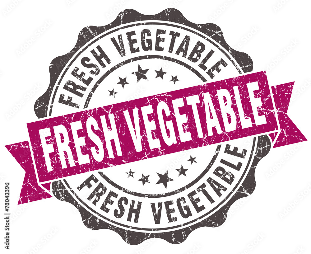 fresh vegetable grunge violet seal isolated on white fresh vegetable grunge violet seal isolated on white