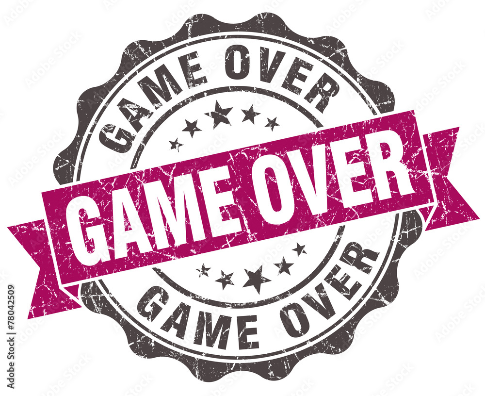 game over grunge violet seal isolated on white game over grunge violet seal isolated on white