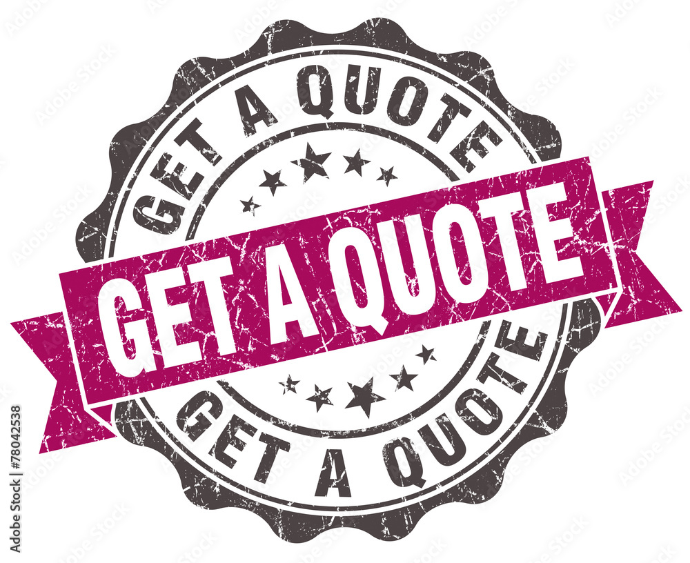 Obraz premium get a quote grunge violet seal isolated on white