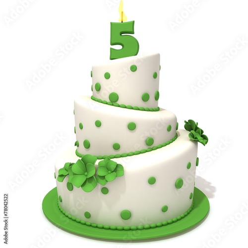 Birthday cake with number five
