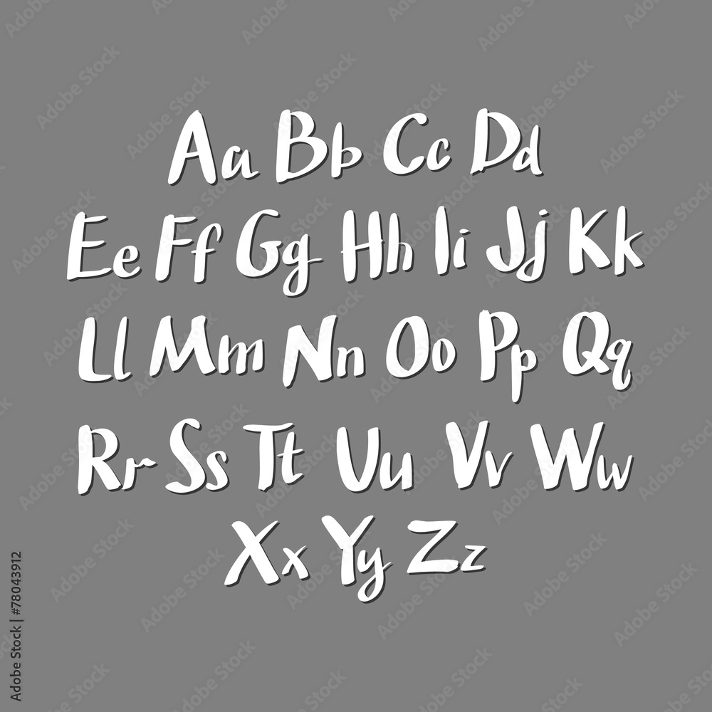 Alphabet letters. Hand drawn illustration by inc. Vector Alphabet letters. Hand drawn illustration by inc. Vector