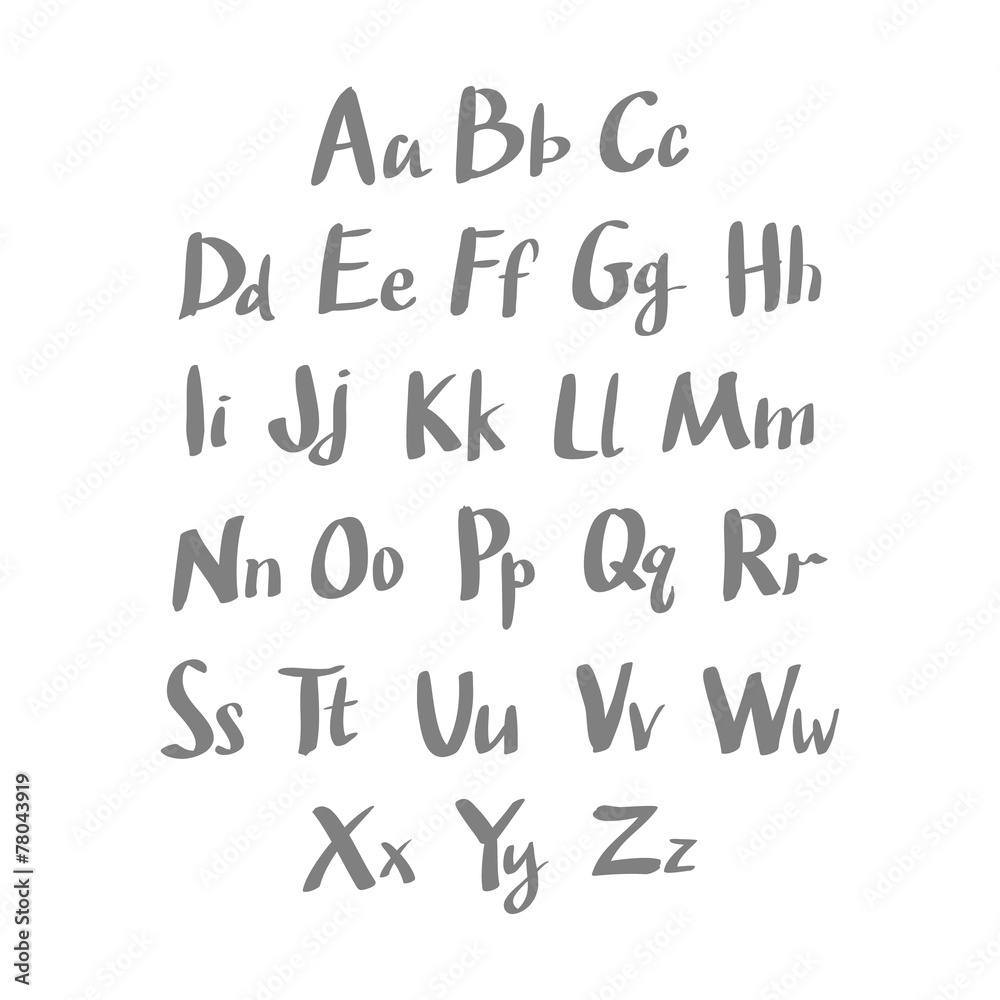 Alphabet letters. Hand drawn illustration by inc. Vector Alphabet letters. Hand drawn illustration by inc. Vector