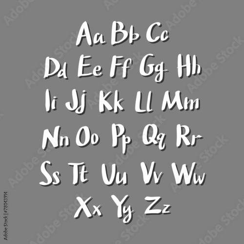 Alphabet letters. Hand drawn illustration by inc. Vector