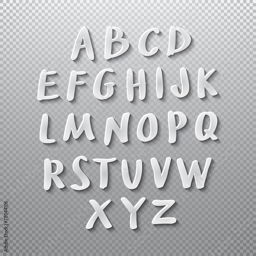 Vector Alphabet Set papper shadow font 3d