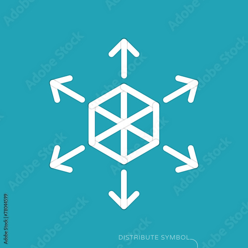 Content distribution concept - flat design icon