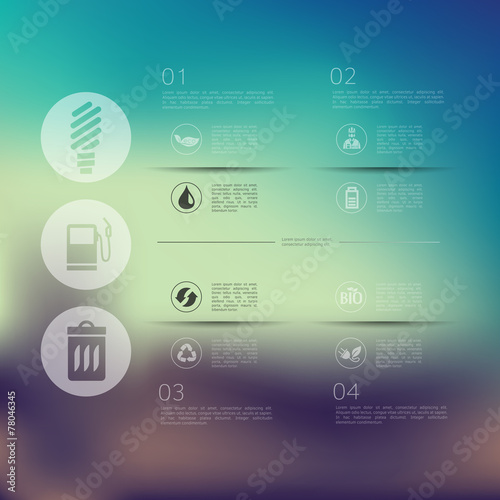 ecology infographic with unfocused background