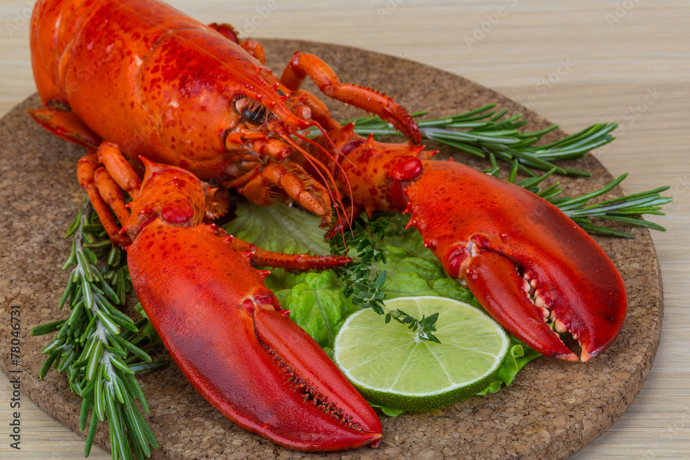 Red boiled lobster Red boiled lobster