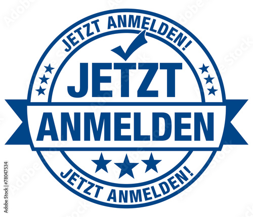 Jetzt anmelden - Anmeldung kostenlos! Stempel