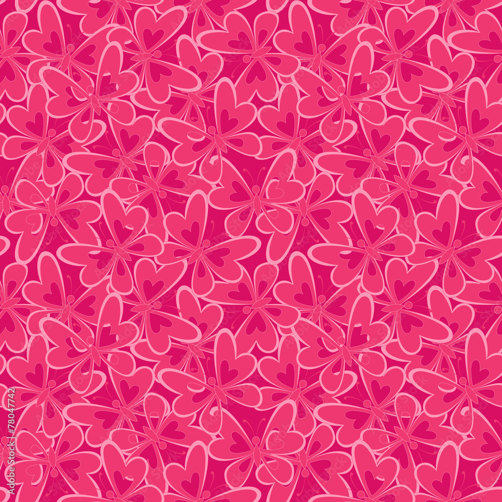 Obraz premium Seamless pattern, pink butterflies