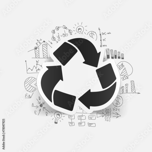 drawing business formulas. recycle sign