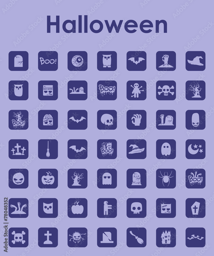 Set of halloween simple icons Set of halloween simple icons