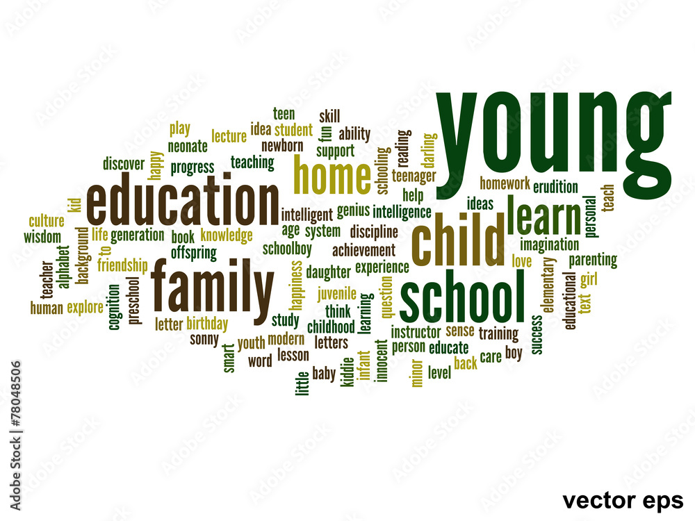 Vector conceptual education word cloud Vector conceptual education word cloud