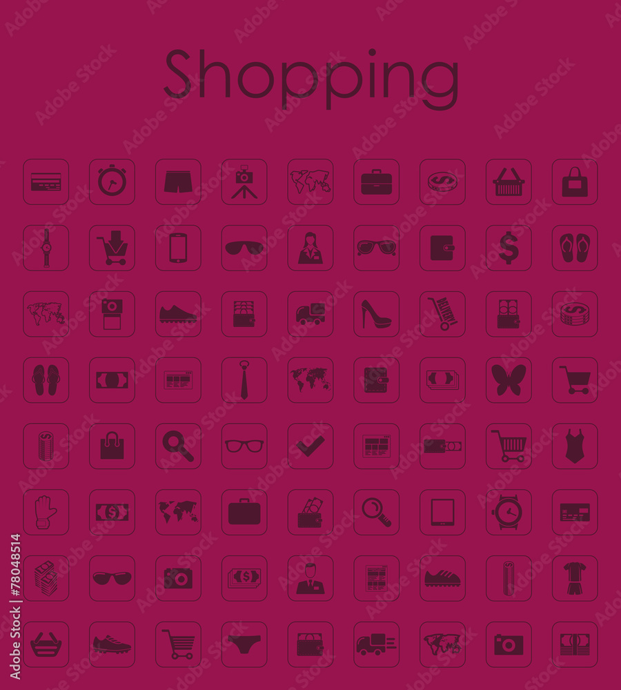 Set of shopping simple icons Set of shopping simple icons