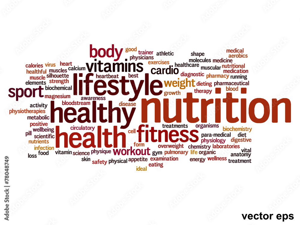 Vector conceptual health word cloud Vector conceptual health word cloud