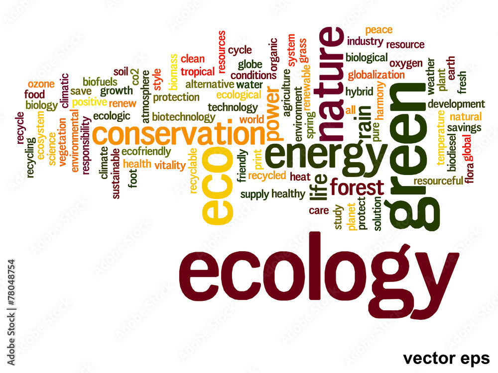 Vector conceptual ecology word cloud Vector conceptual ecology word cloud