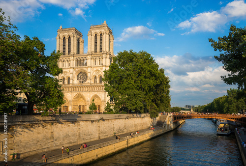 Notre Dame cathedral at late evening