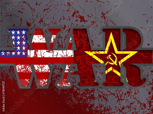 Soviet Union confrontation USA concept Cold War flag