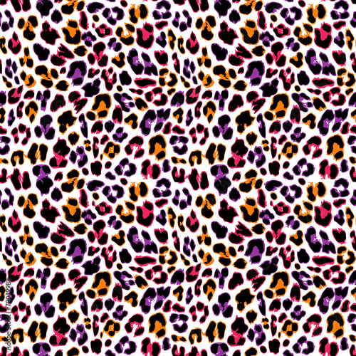 Colorful leopard seamless pattern design  vector background