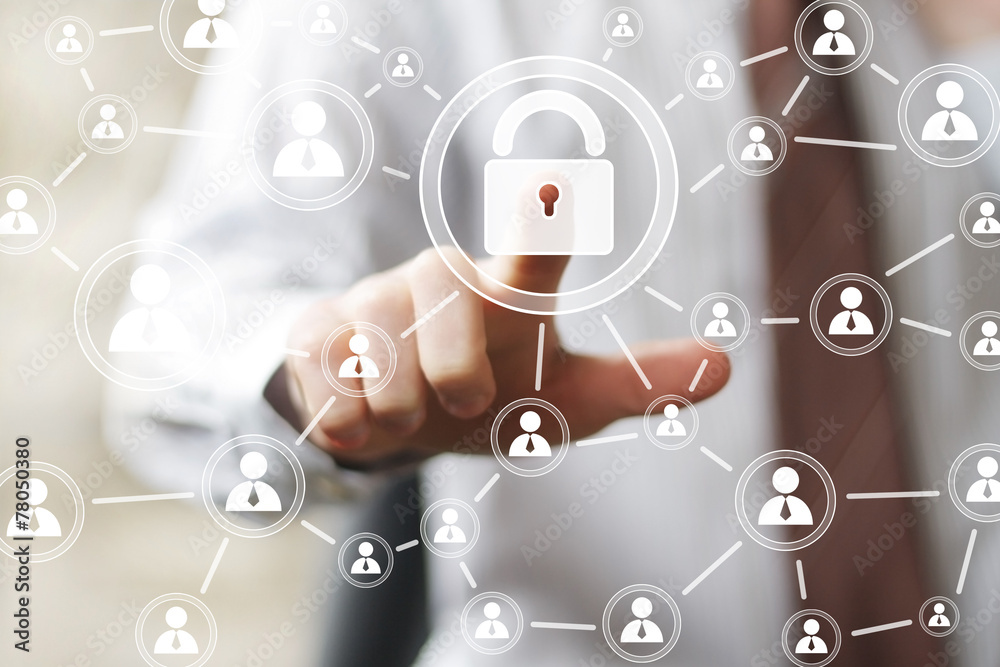 Button lock security business online icon web Button lock security business online icon web
