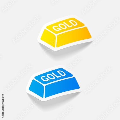 realistic design element. bullion gold