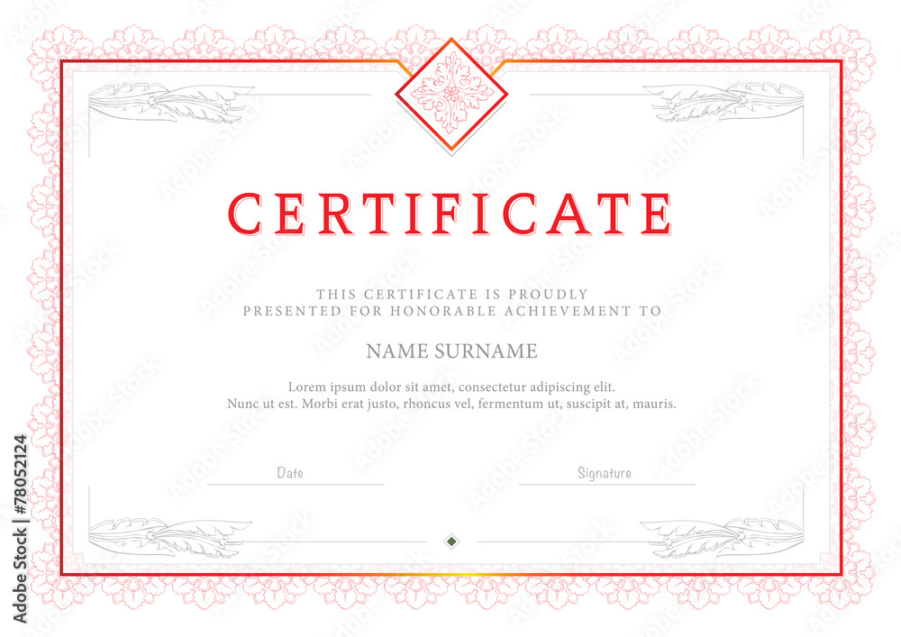 certificate, Diploma of completion, vector design template certificate, Diploma of completion, vector design template