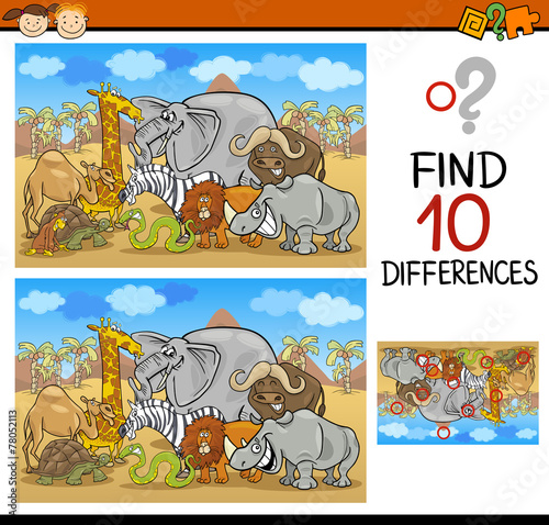 finding differences game cartoon