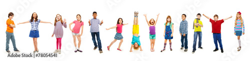 Foto Combination of boys and girls isolated on white