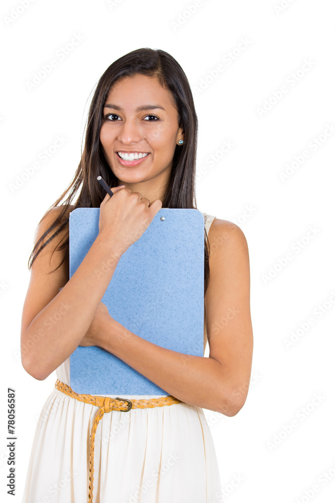 Successful young business woman looking confident smiling Successful young business woman looking confident smiling