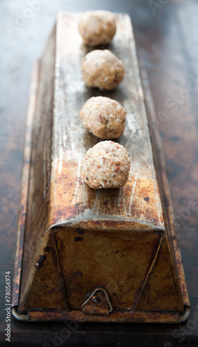 Raw balls with nuts and seeds