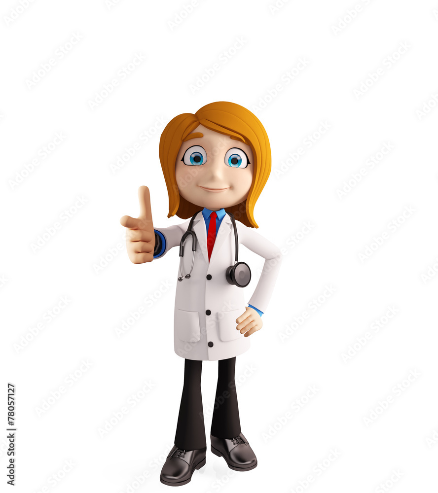Female doctor with pointing pose