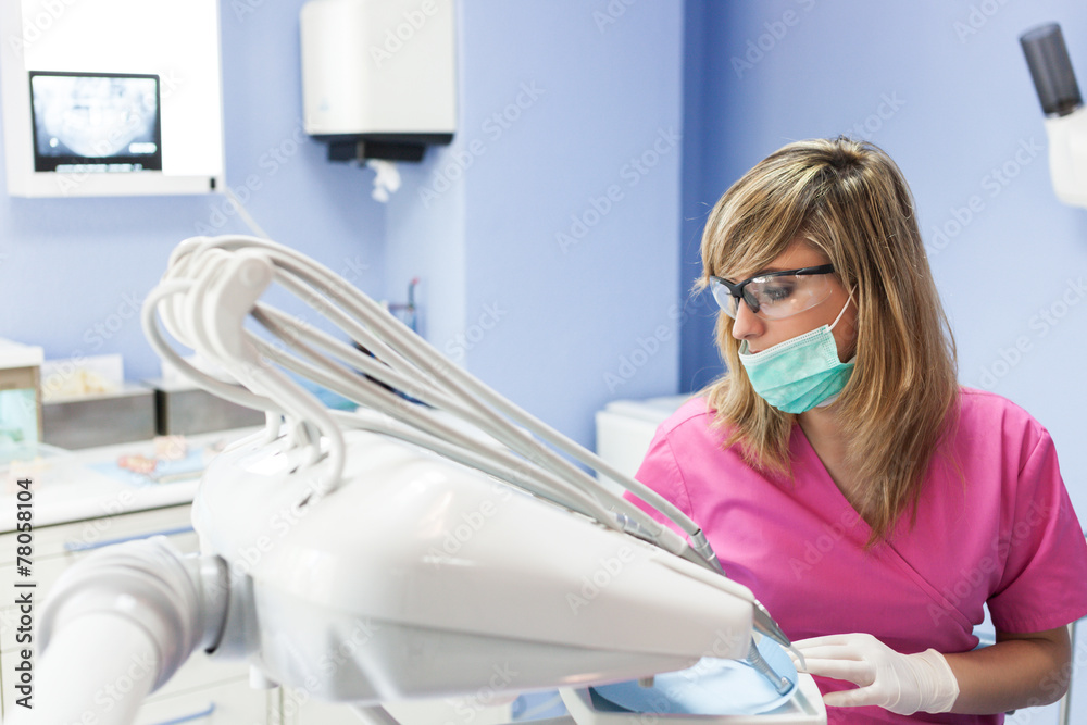 Dentist Working in the Clinic Dentist Working in the Clinic