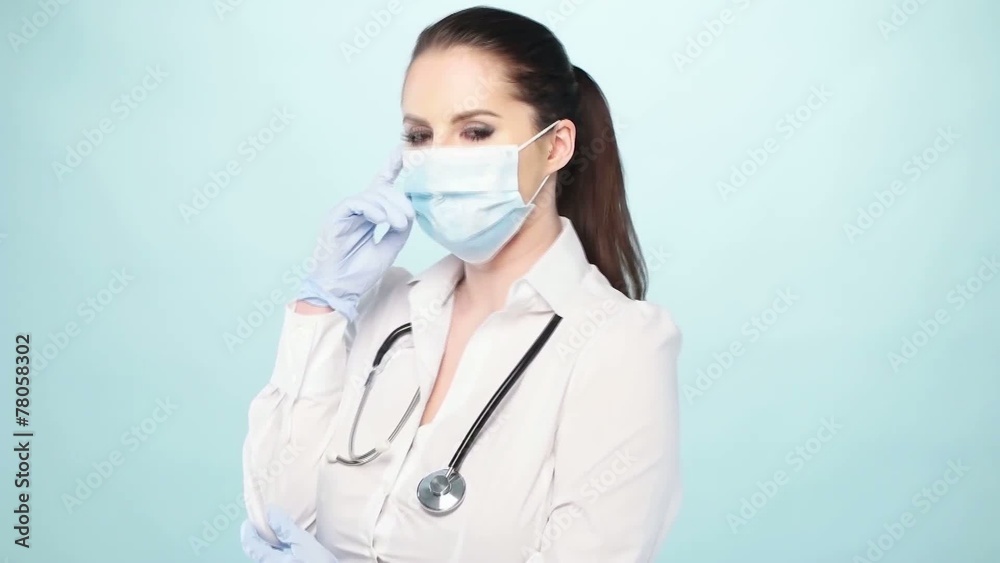 20-25 years old beautiful female doctor isolated on white