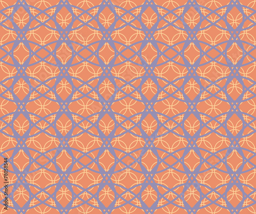 Abstract seamless fabric retro pattern of intersecting hoops