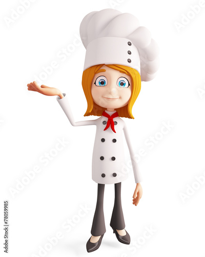 Chef character with  presentation pose