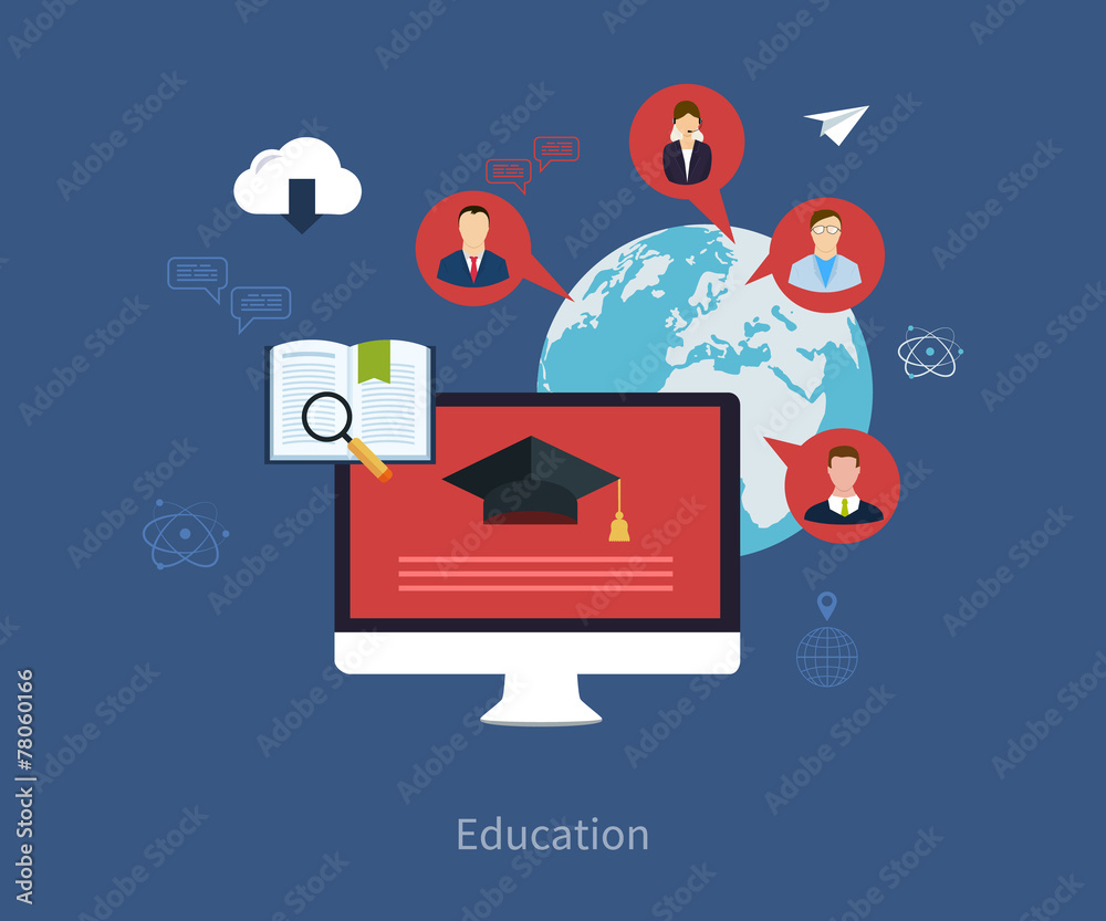 Flat design modern vector illustration icons set of distance Flat design modern vector illustration icons set of distance