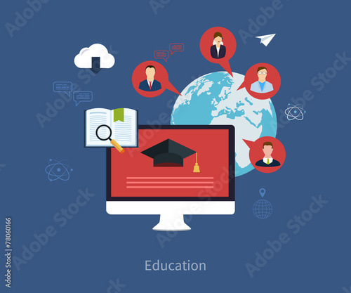 Flat design modern vector illustration icons set of distance