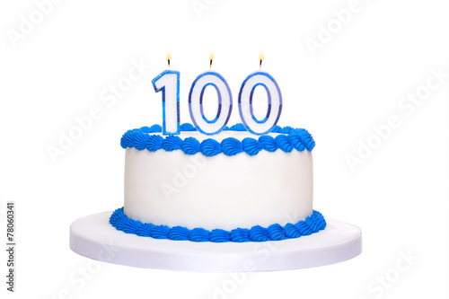 Bild auf Leinwand 100th birthday cake
