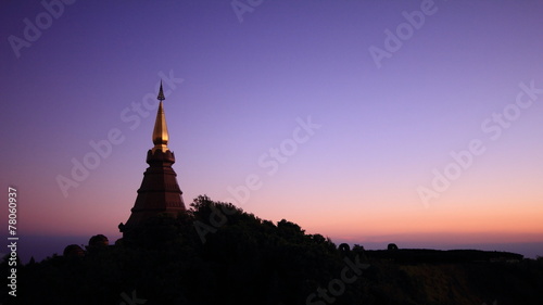 Pagoda on top of a mountain
