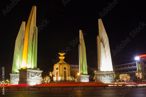 democracy Monument nitgh time at Bangkok,Thailand photo